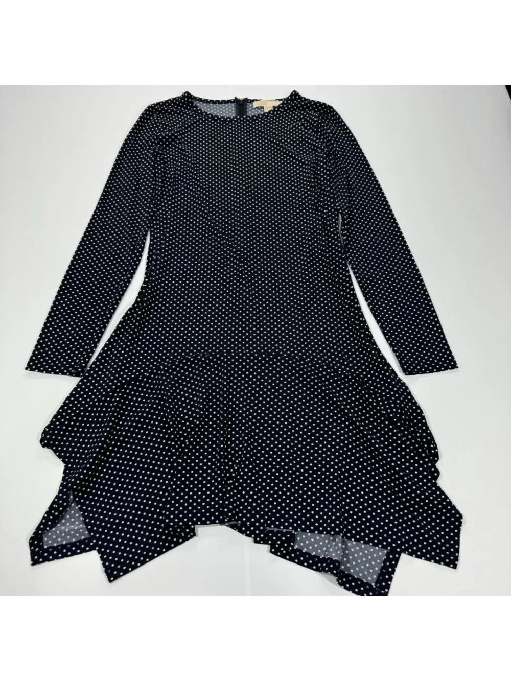 Michael Kors Adriatic Dress Women's S Black Polka Dot Polyester Sheath Stretch